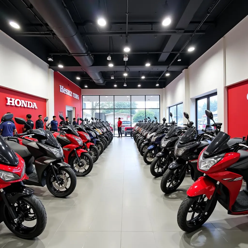 Modern Honda motorcycle shop in Da Nang