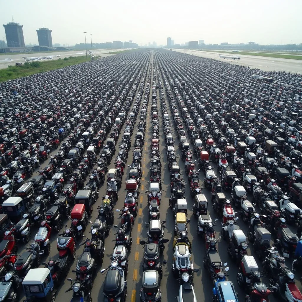 Motorcycle parking lot at Tan Son Nhat Airport