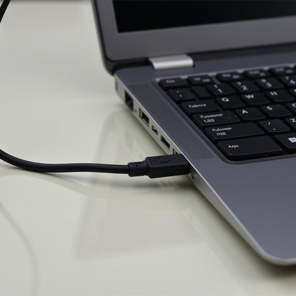 Laptop keyboard with a loose cable