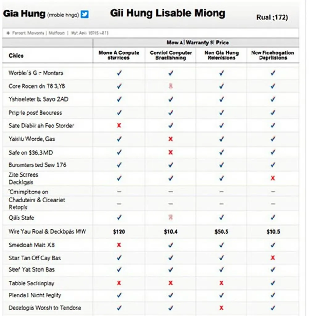 Bảng giá máy tính Gia Hưng