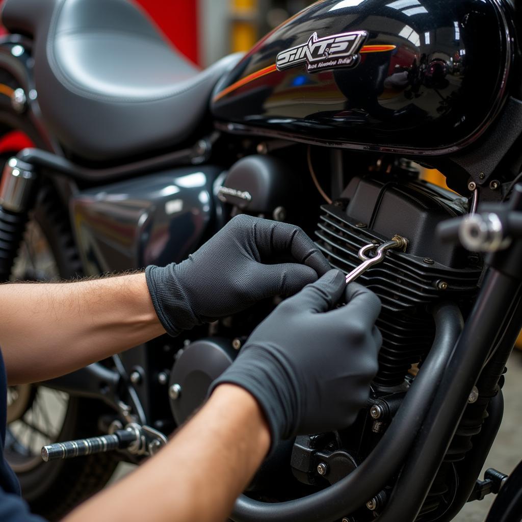 Motorcycle maintenance in Hanoi