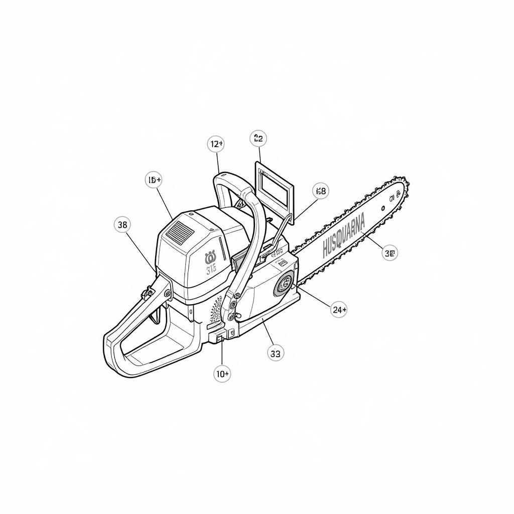 Các bộ phận của máy cưa Husqvarna 365