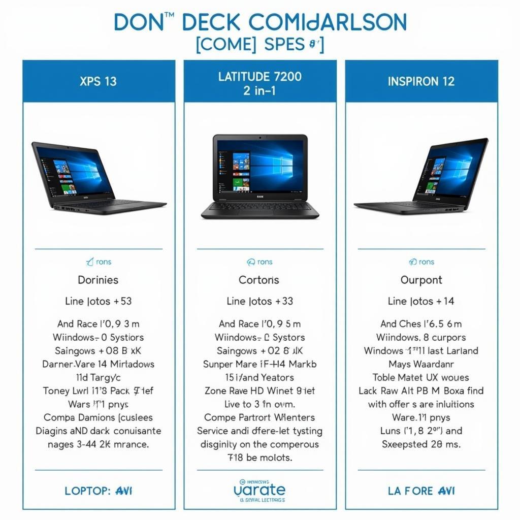 Various Dell Laptop models in 12 inches