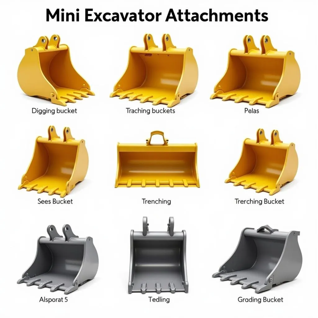 Các loại gầu xúc cho máy xúc mini