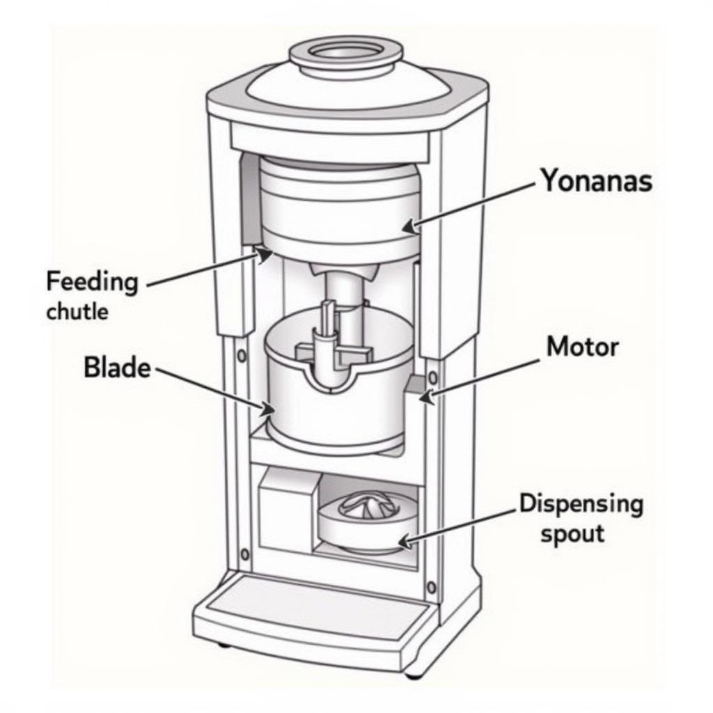 Cấu tạo máy làm kem Yonanas
