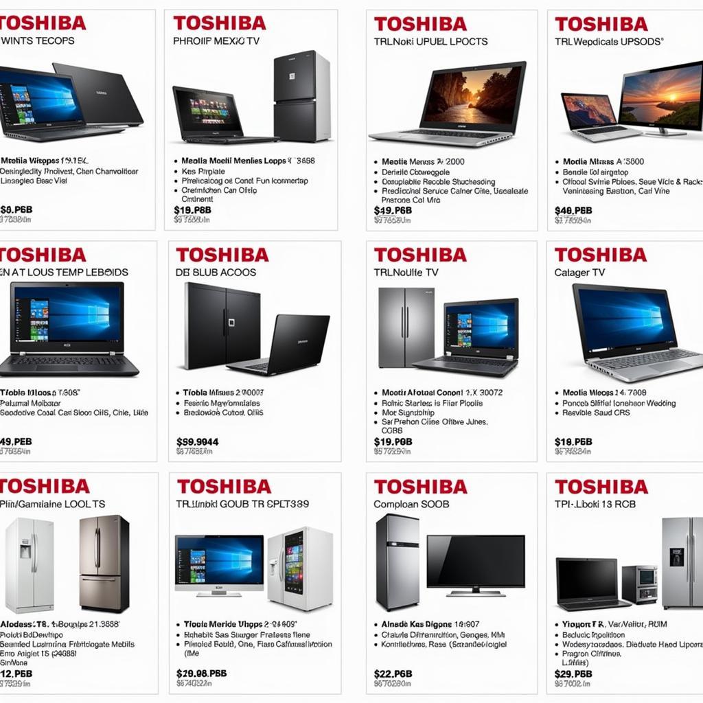 Danh Mục Sản Phẩm Toshiba Đa Dạng