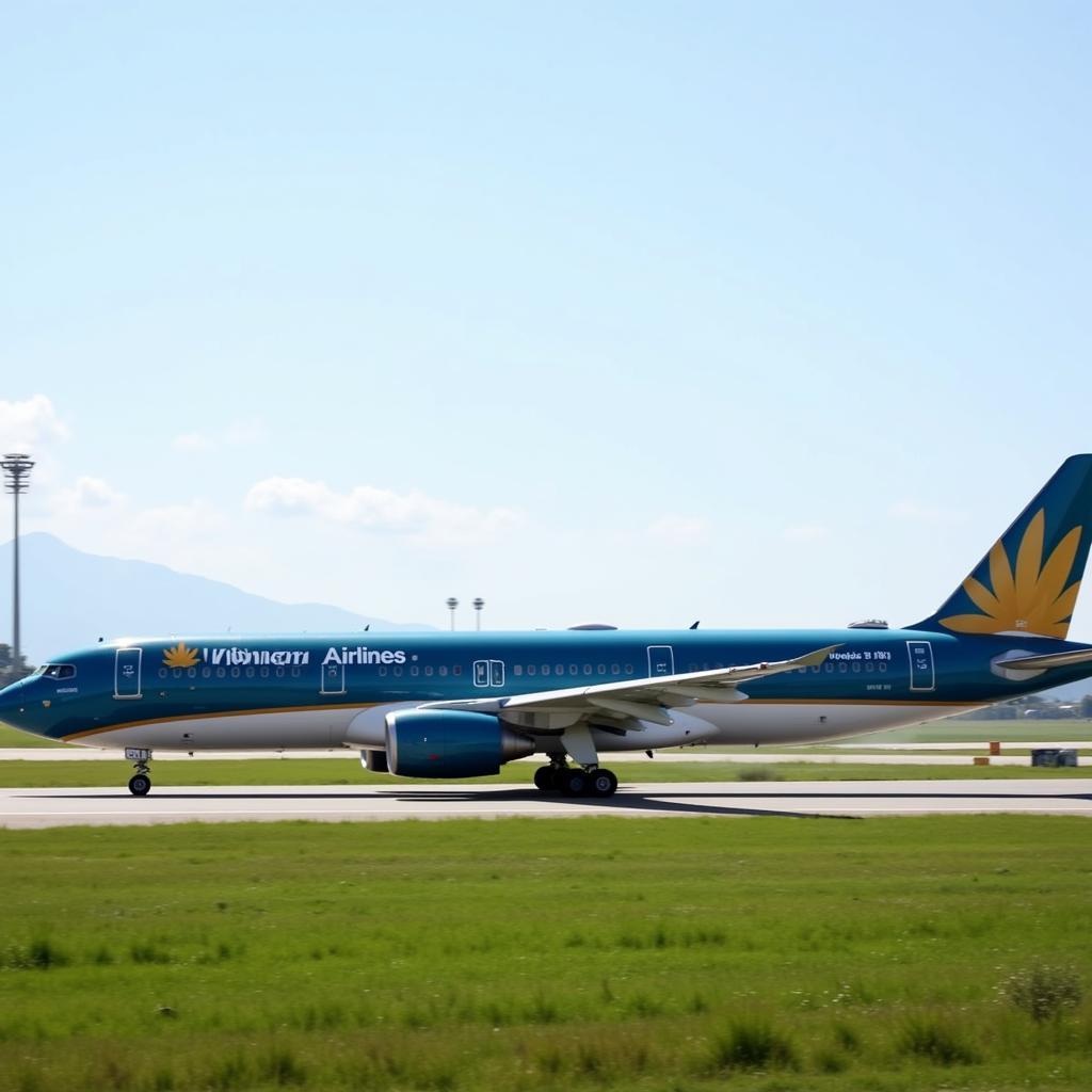 Vietnam Airlines aircraft on the runway