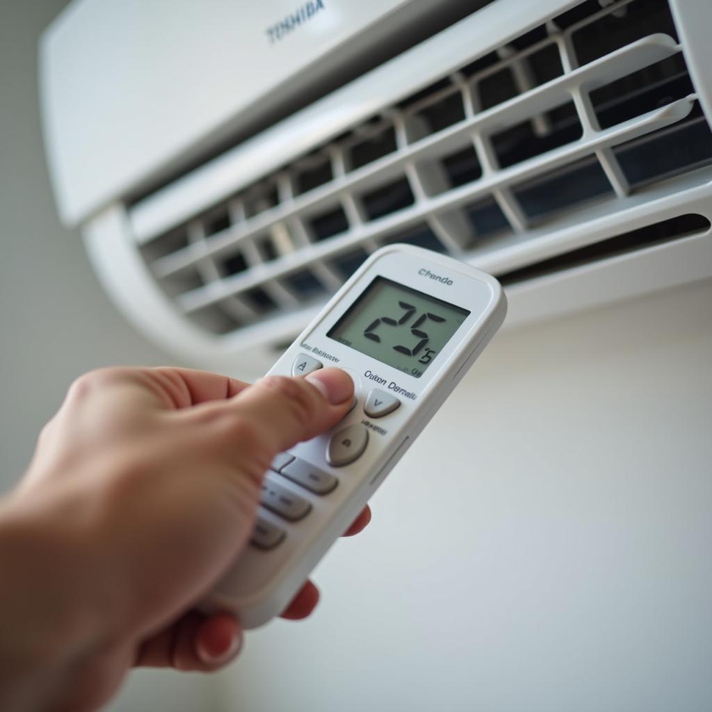 Adjusting the temperature of Toshiba air conditioner