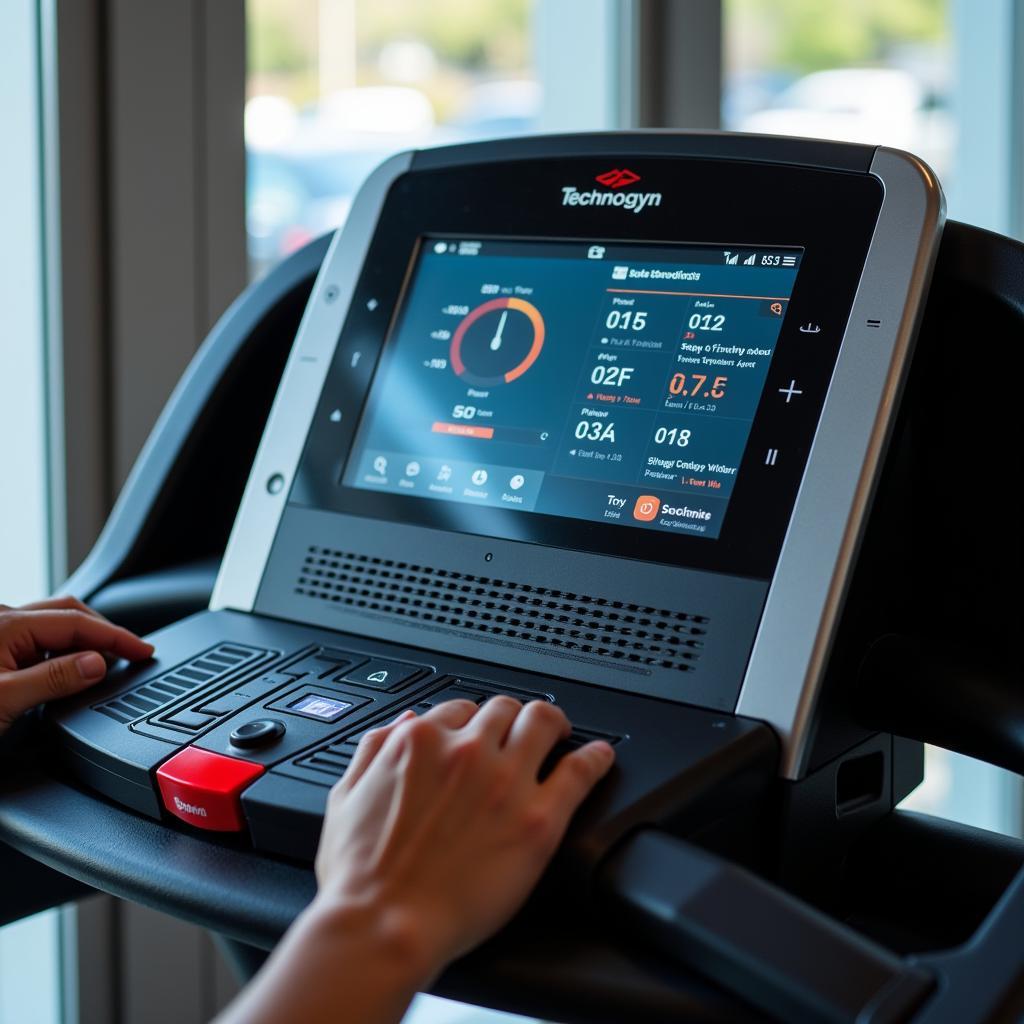 Giao diện máy chạy bộ Technogym