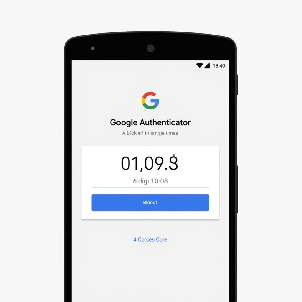 Giao diện ứng dụng Google Authenticator