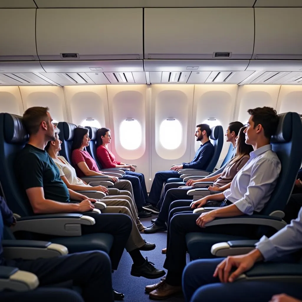 Passengers enjoying the comfortable seats and amenities on an Airbus A350 flight