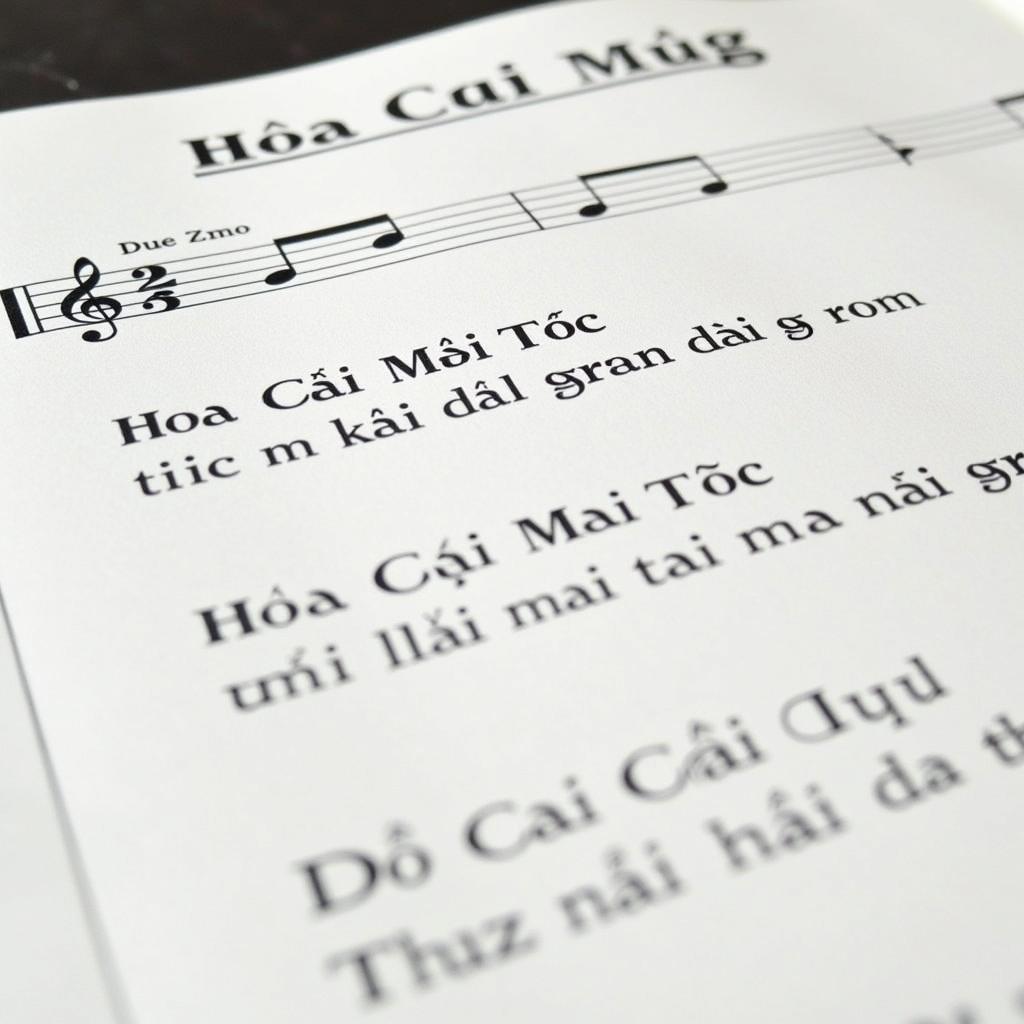 Hoa Cài Mái Tóc Sheet Nhạc