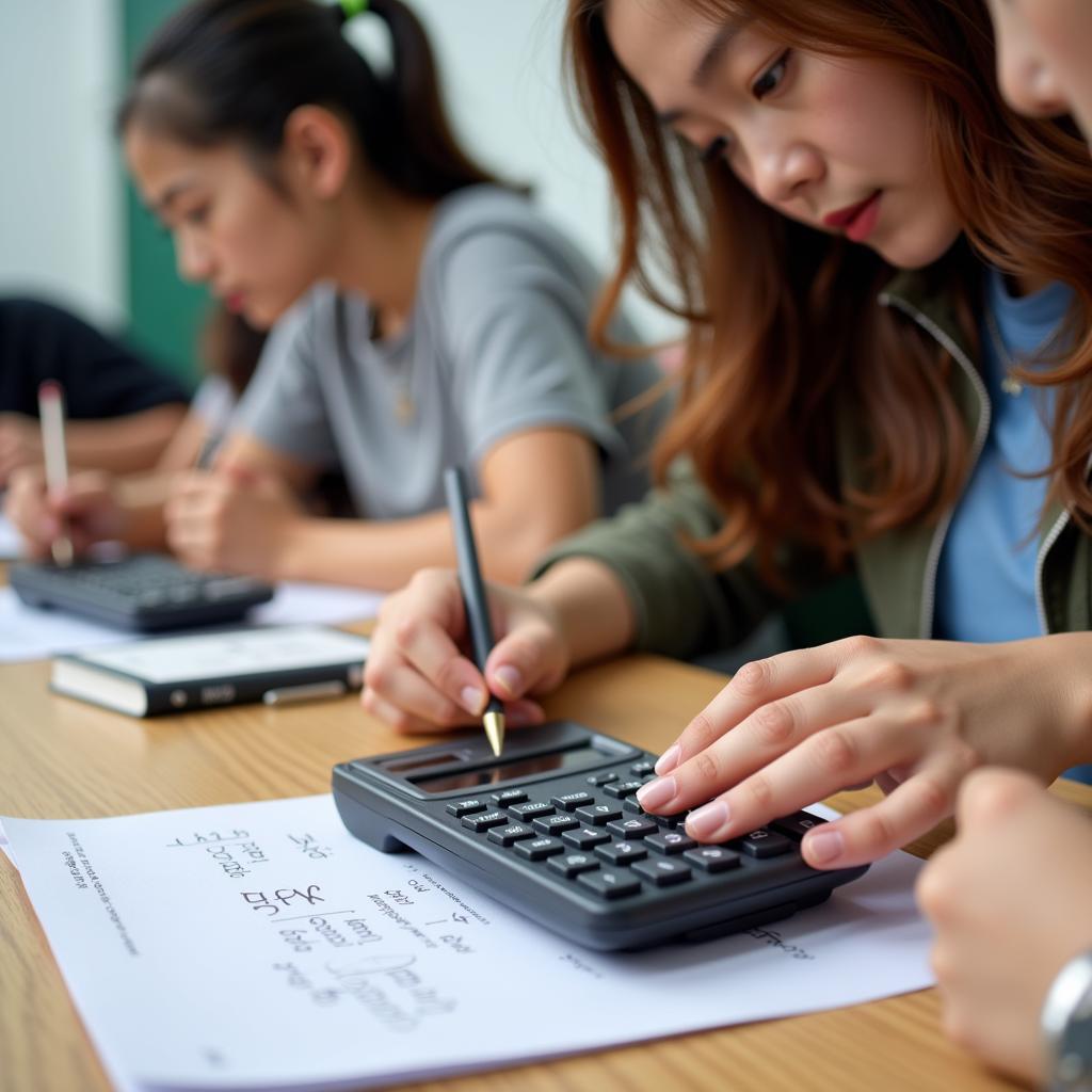 Students Using Casio Calculator