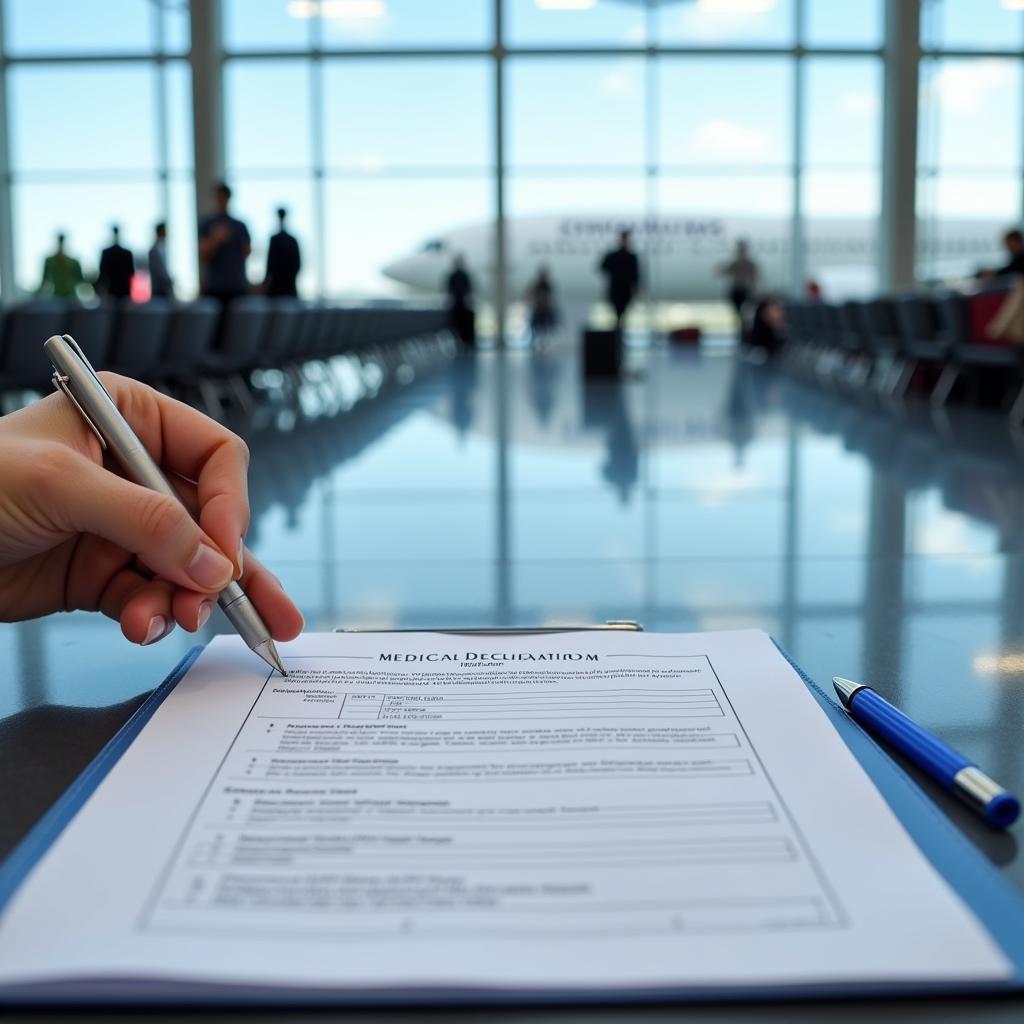 Medical declaration form for domestic flights