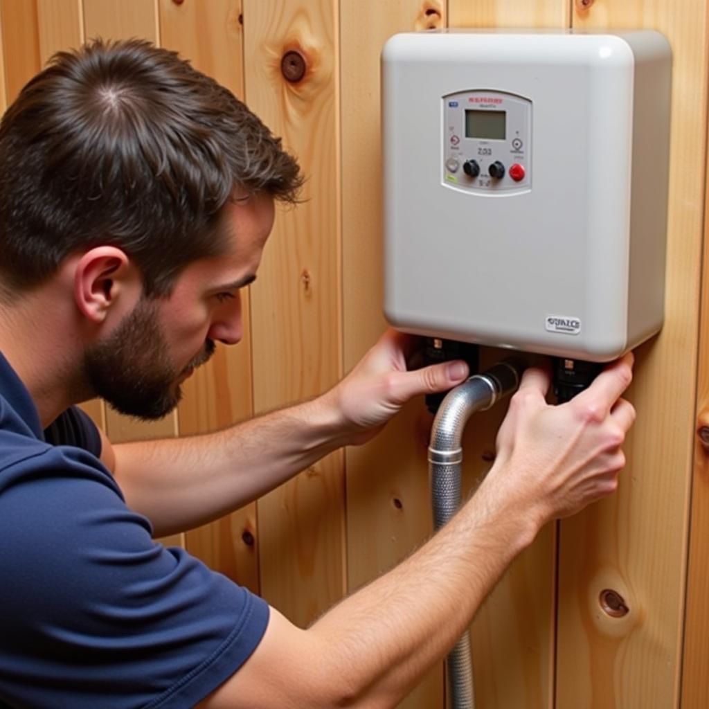 Connecting the wet steam sauna machine