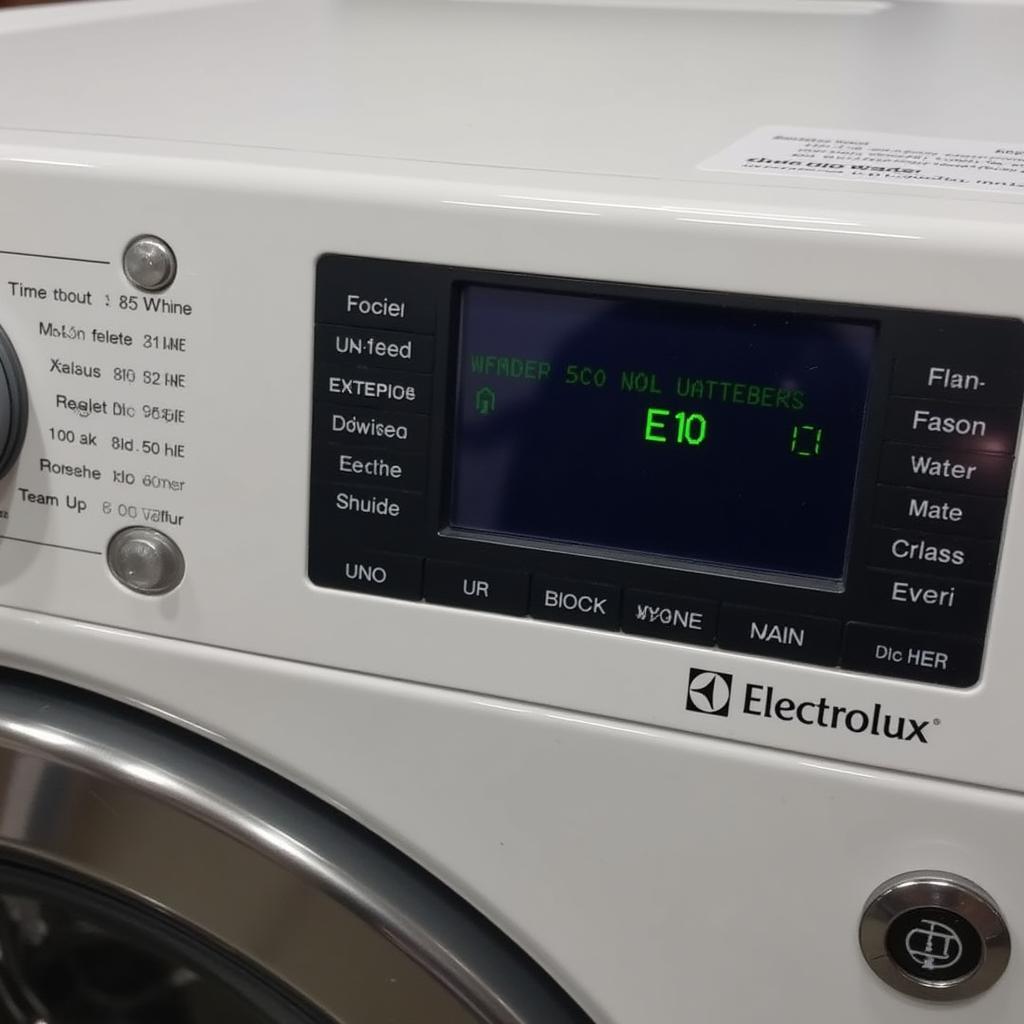 Lỗi E10 trên màn hình máy giặt Electrolux cửa ngang