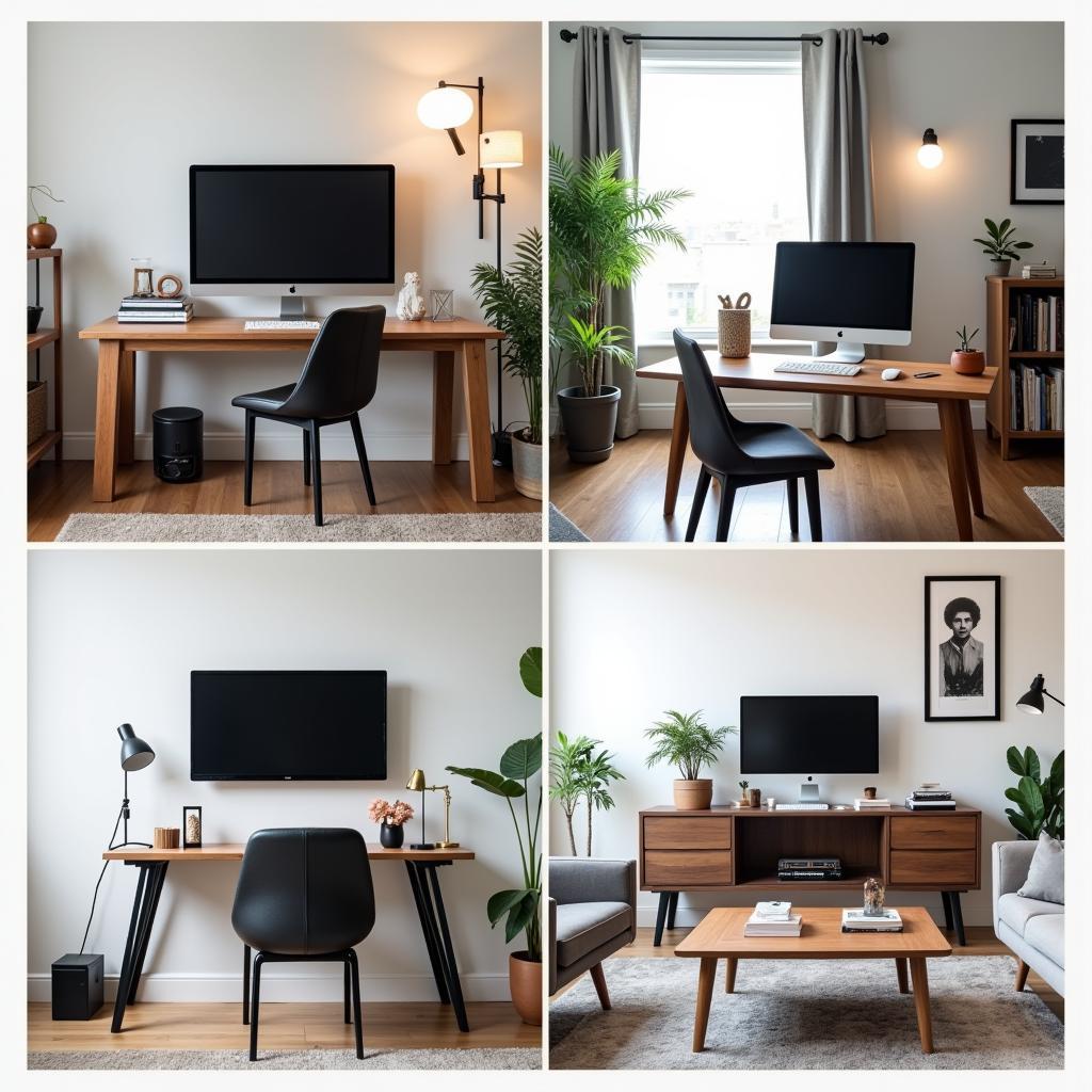 42 inch computer monitor in different spaces