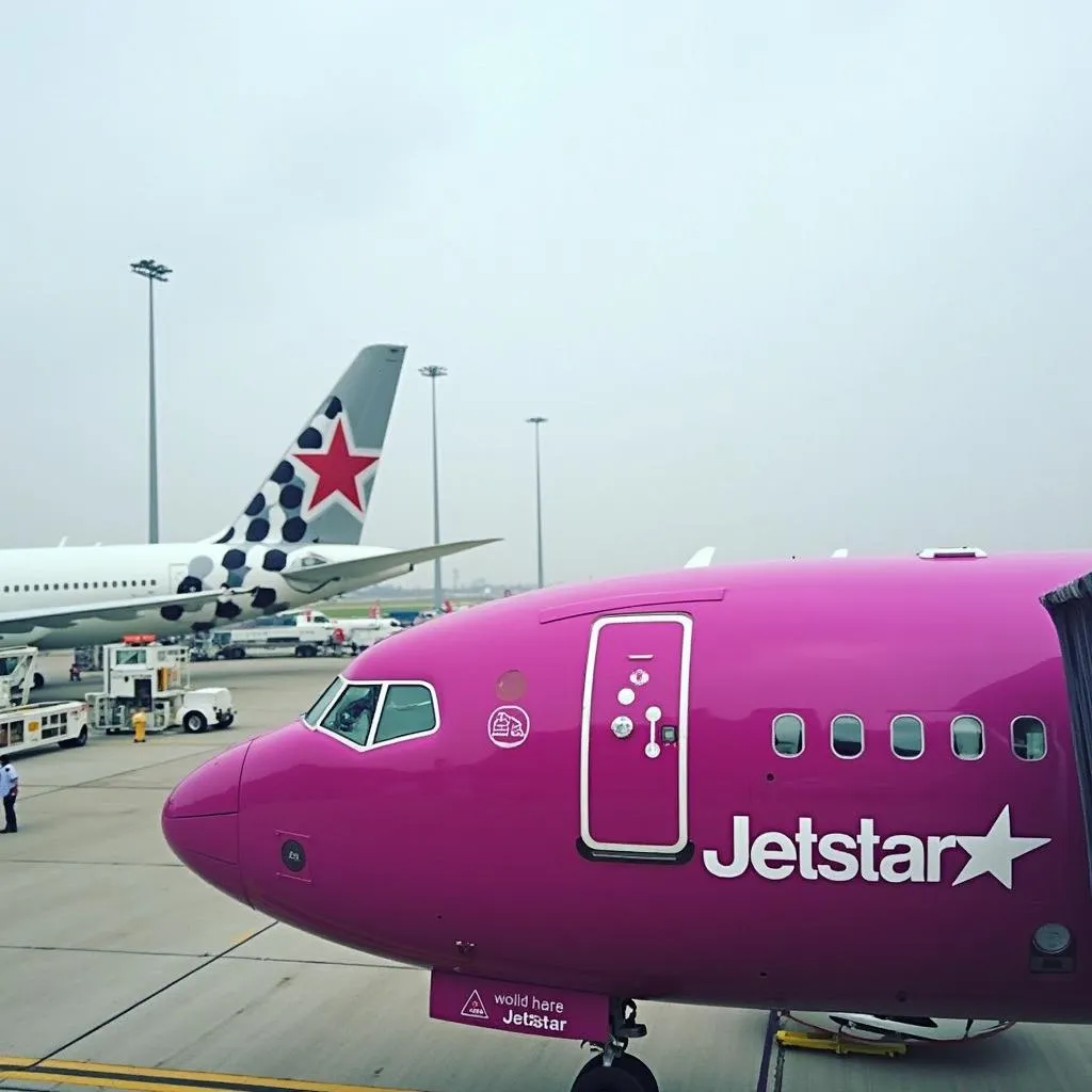 Máy bay Jetstar màu hồng