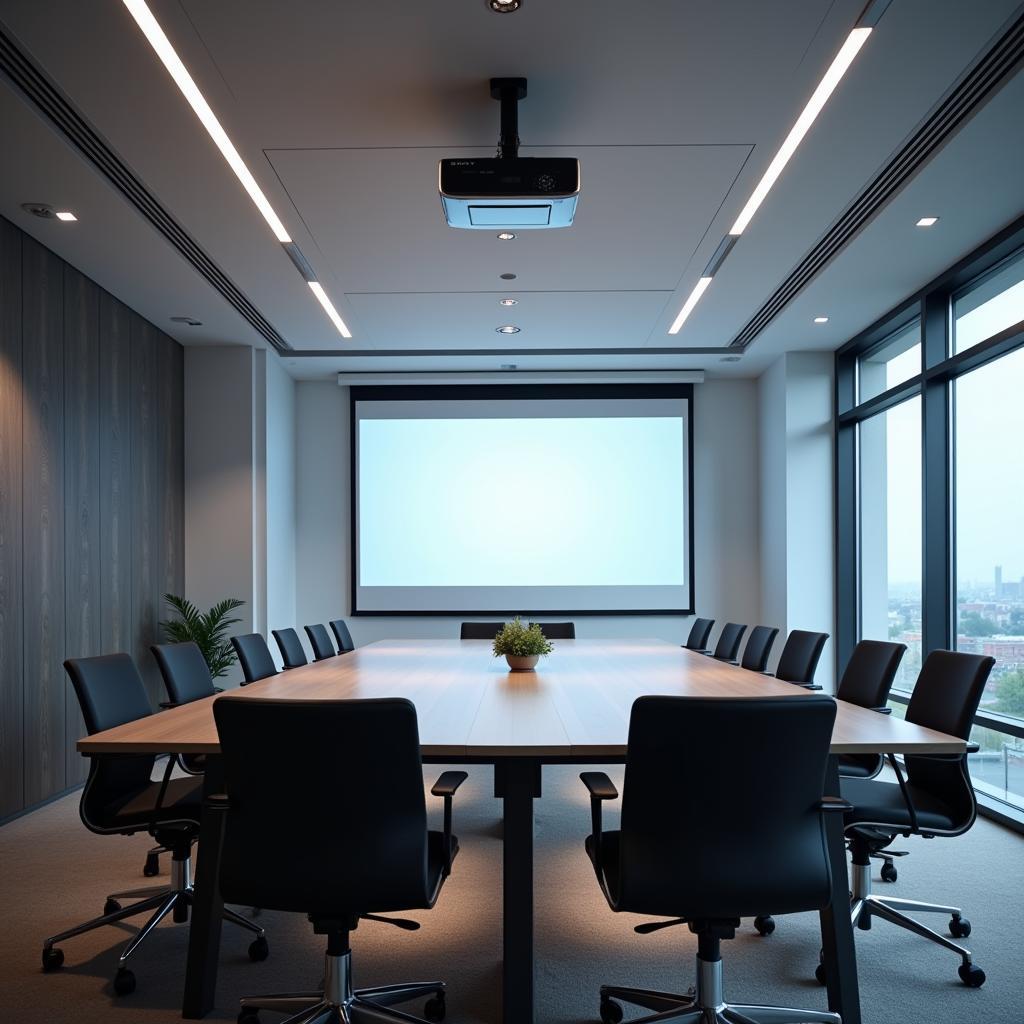 Sony VPL-DX11 projector being used in a meeting room