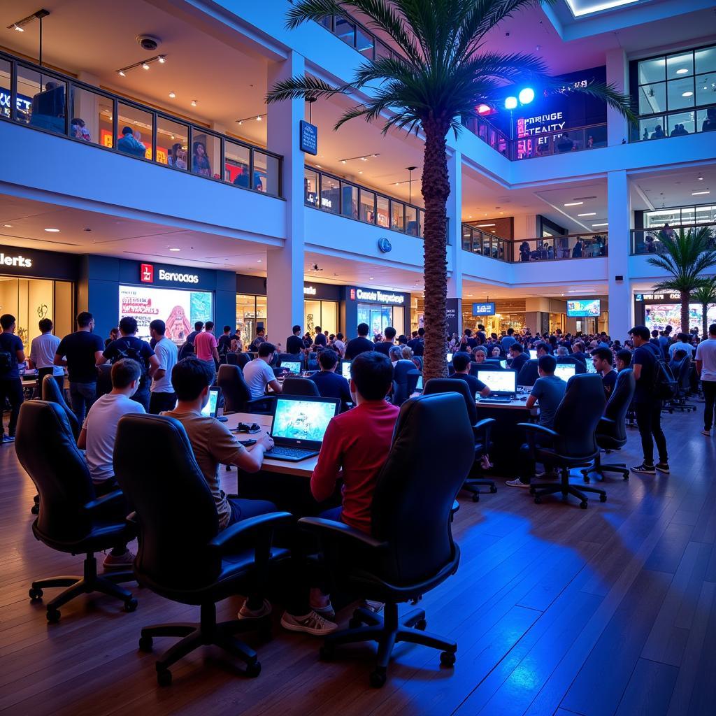 Modern Gaming Setup in Shopping Mall