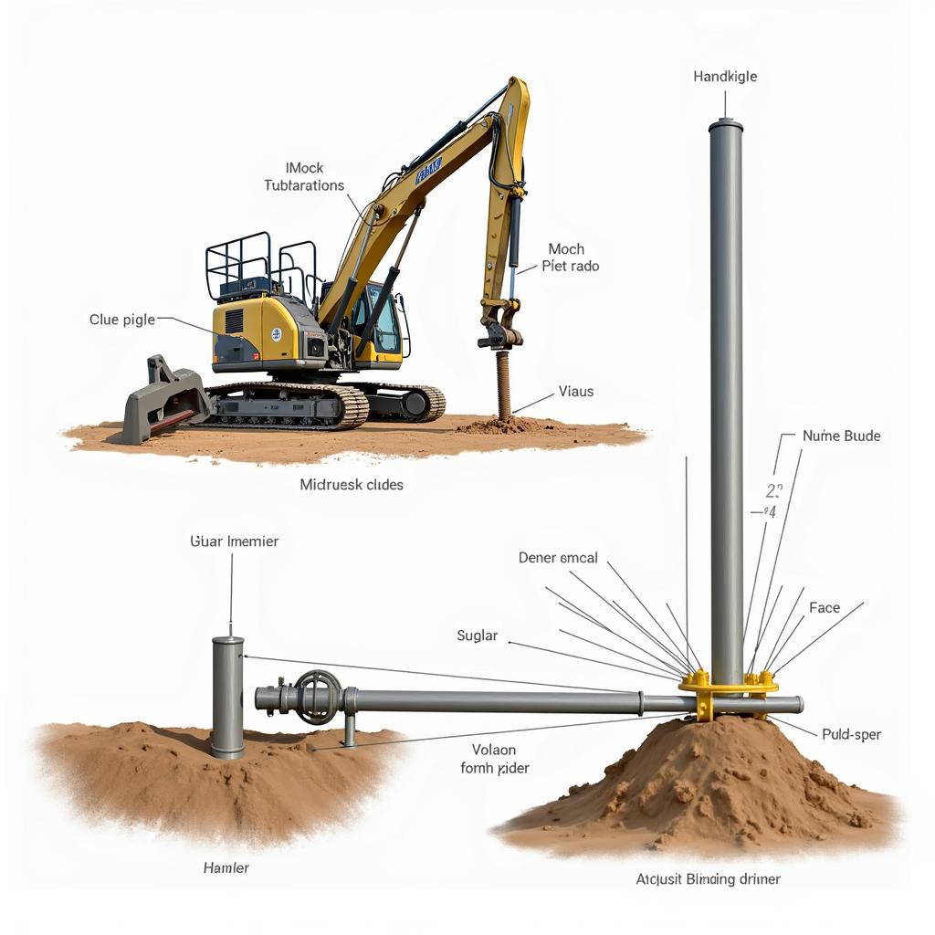 Máy đóng cọc hộ lan thủy lực