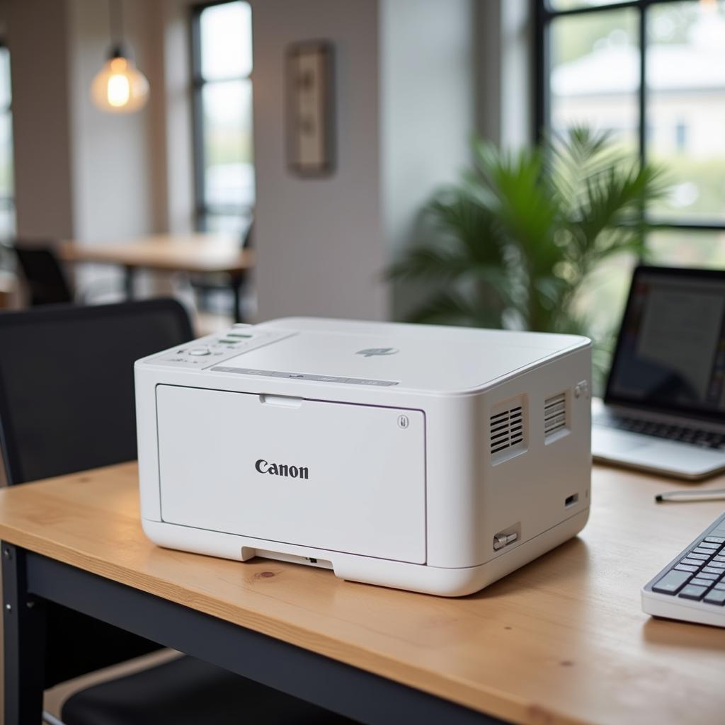 Canon 151dw printer on a desk