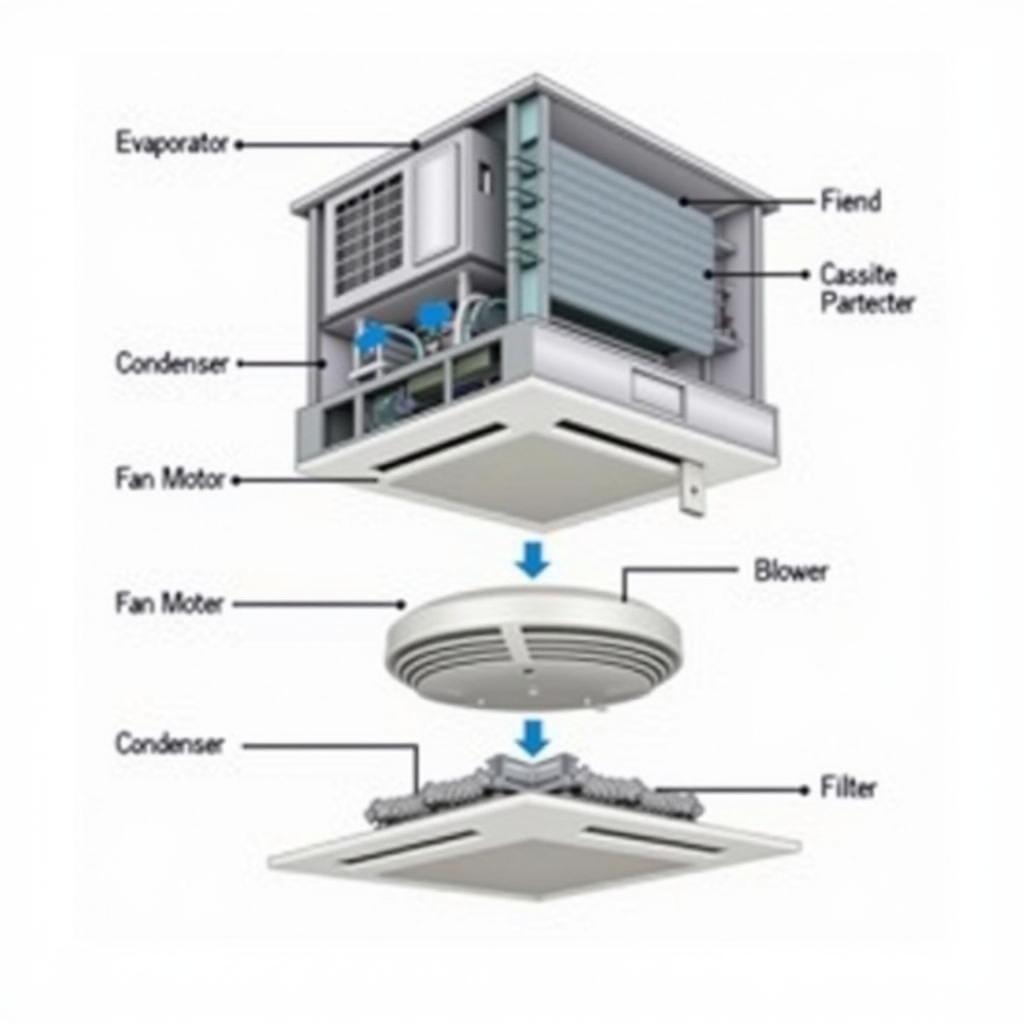 Cấu tạo máy lạnh âm trần cassette