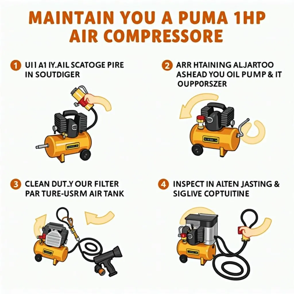 Máy nén khí Puma 1HP bảo dưỡng định kỳ