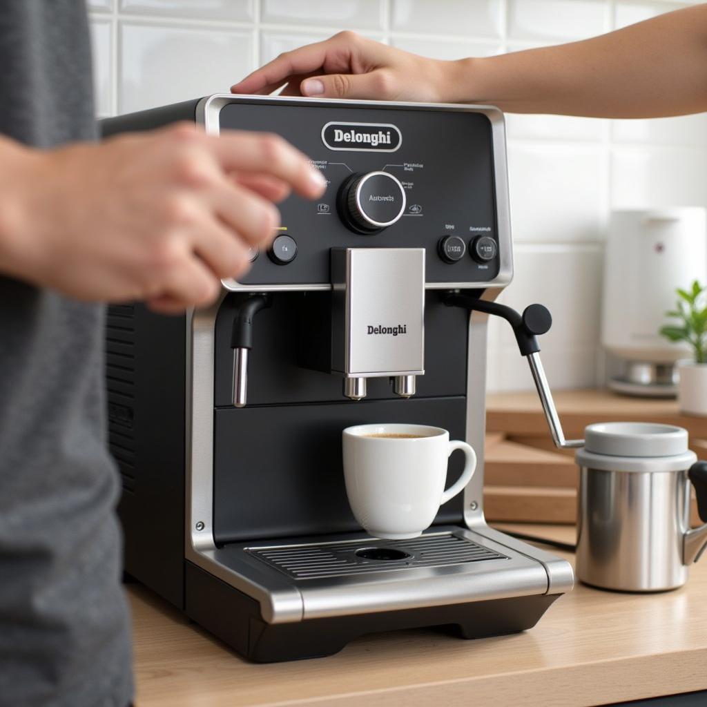 Automatic Delonghi Coffee Machine - Convenience