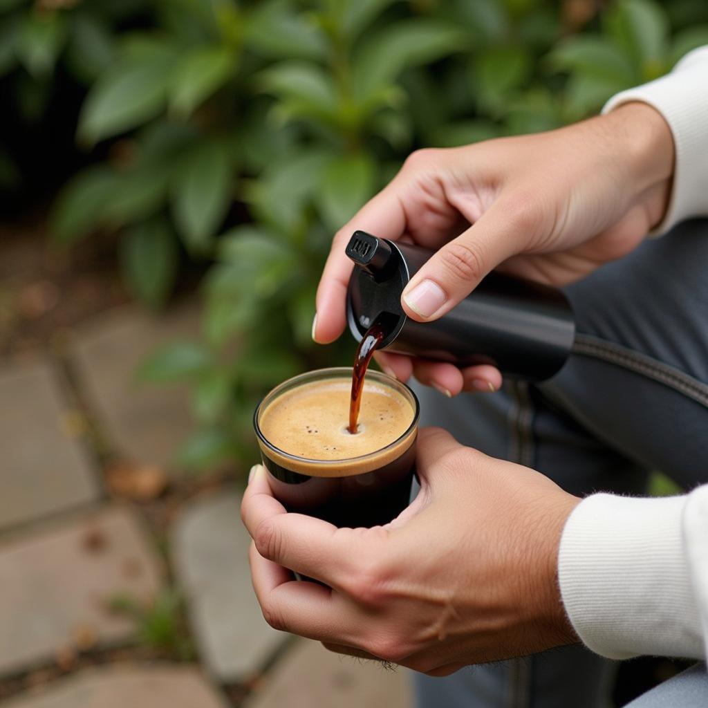 Convenient handheld coffee maker