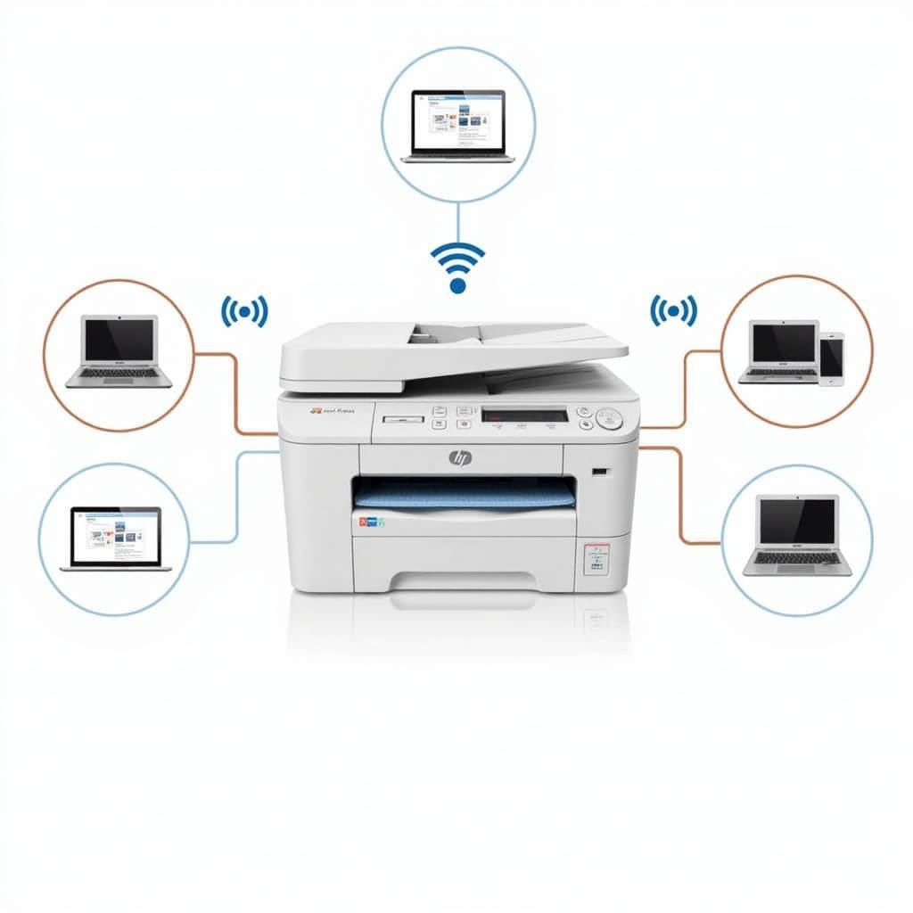 Máy photocopy mini HP M630: Kết nối đa dạng