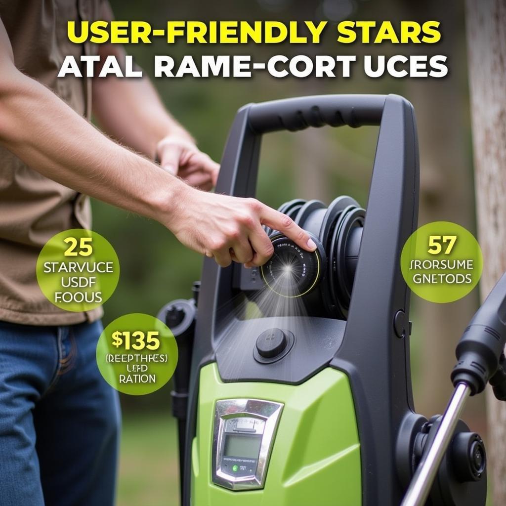 User-friendly high pressure washer with clear controls