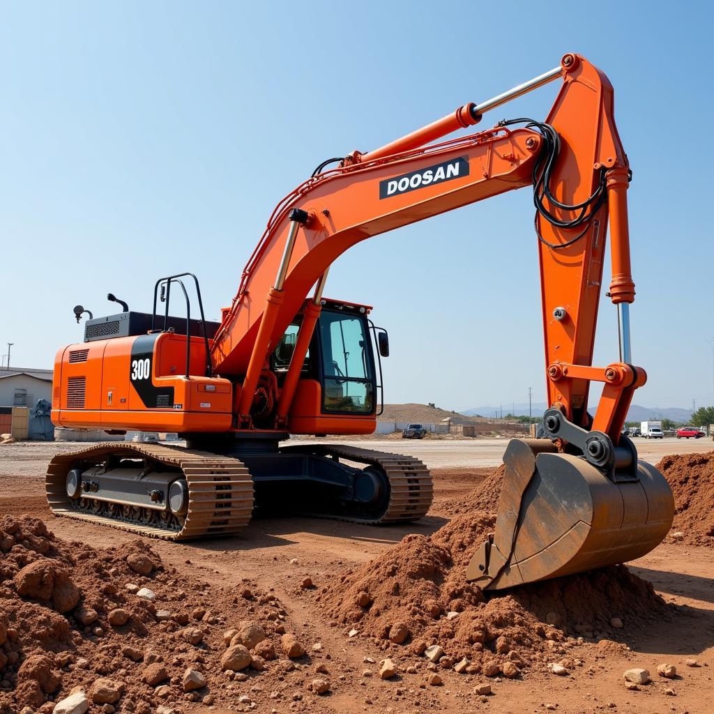 Máy xúc Doosan 300 tại công trường