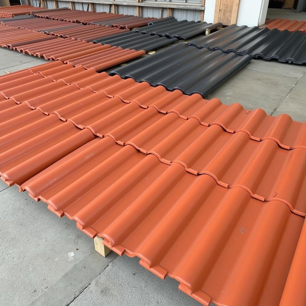 Colorful Concrete Roof Tiles Produced by Machine