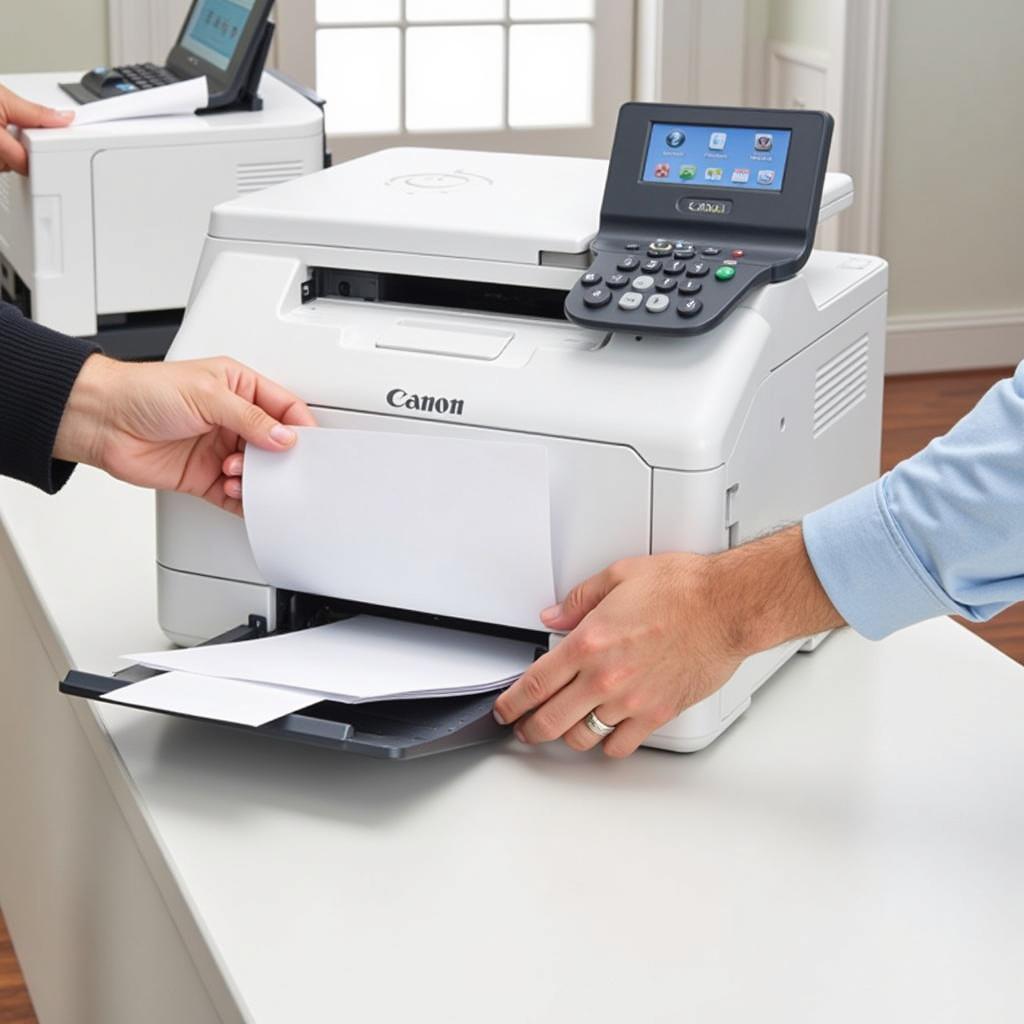 User operating a Canon LBP 2900 printer