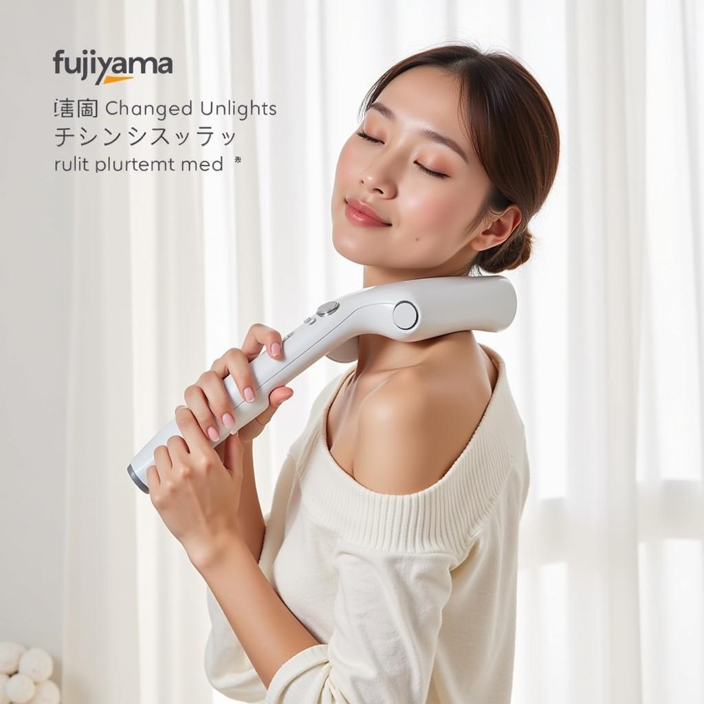 Người phụ nữ sử dụng máy massage tay Fujiyama SF 303 1