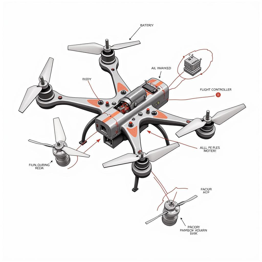 Diagram Illustrating How a Drone Works