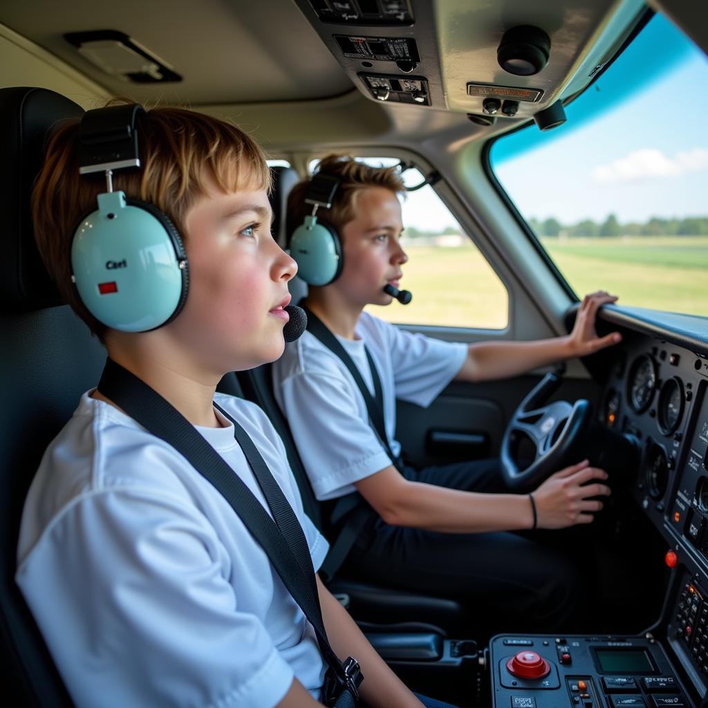 Young Pilots in the Cockpit