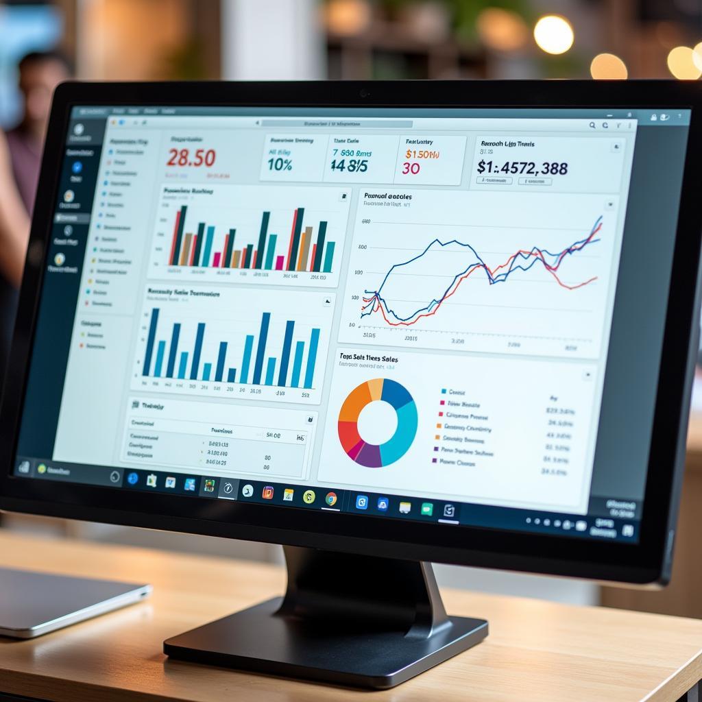 POS System Dashboard Displaying Sales Data