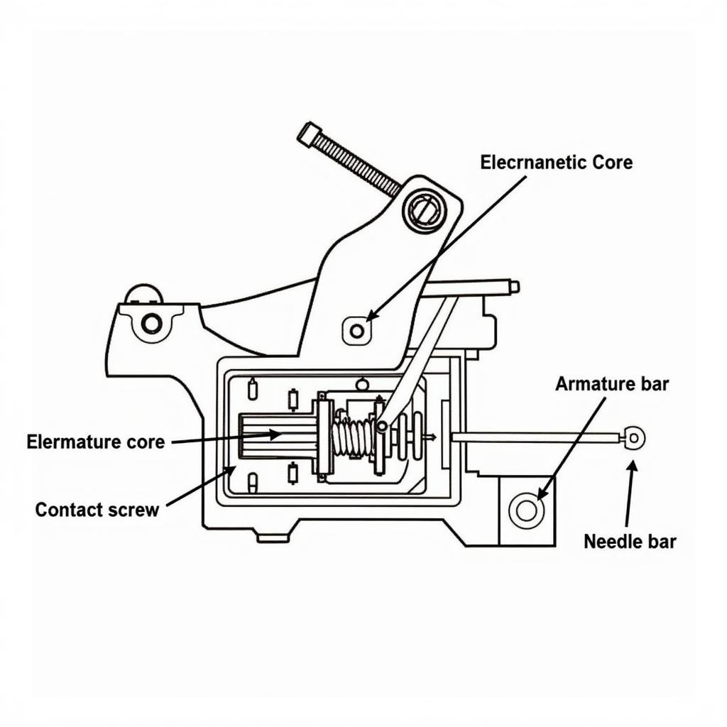 Sơ đồ cấu tạo máy xăm coil