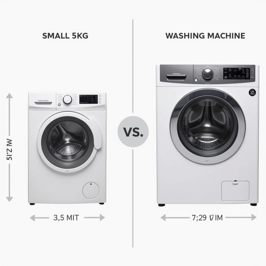 Comparison of small 5kg washing machine with front-load washing machine