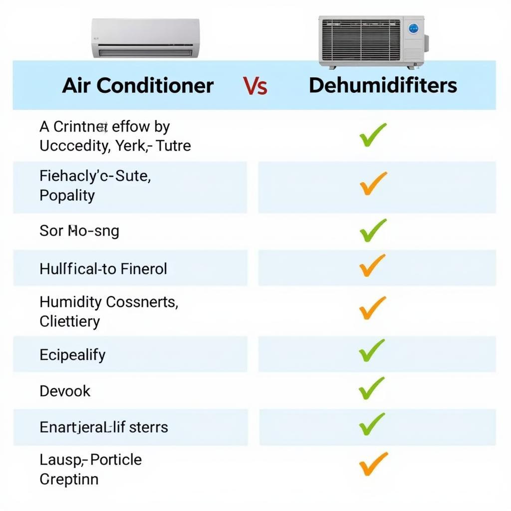 Comparison of air conditioner and dehumidifier