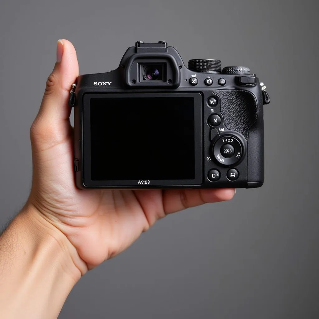 Cầm Sony A5000 trên tay