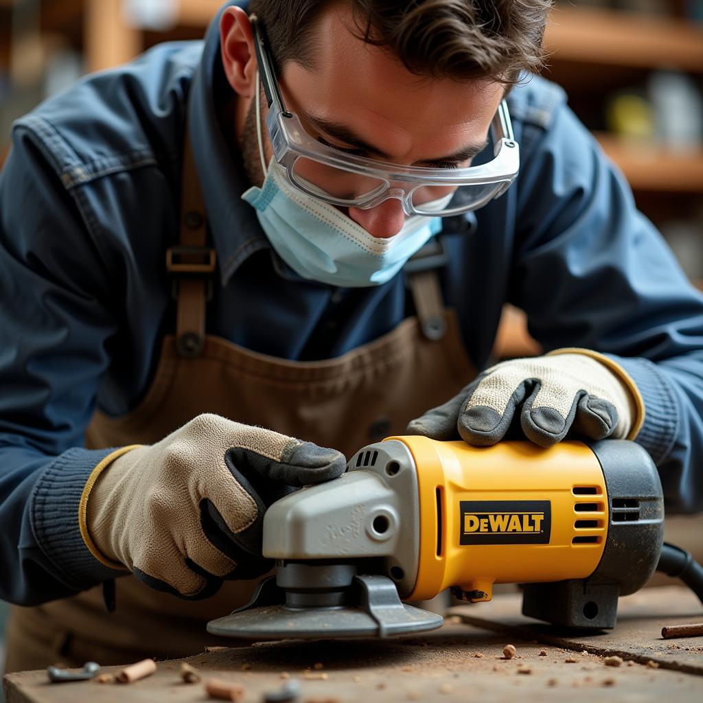 Sử dụng máy mài Dewalt an toàn