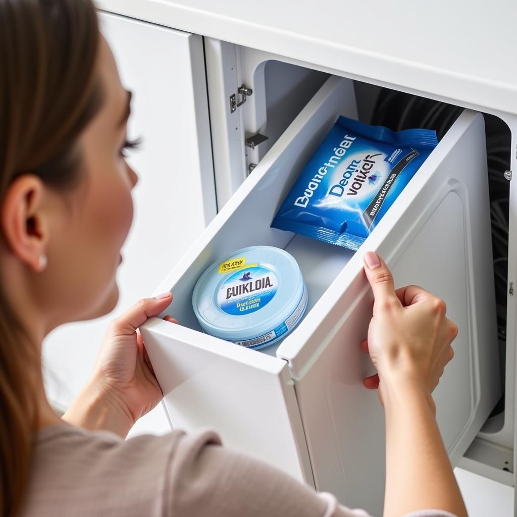 Cách sử dụng viên vệ sinh máy giặt Denkmit