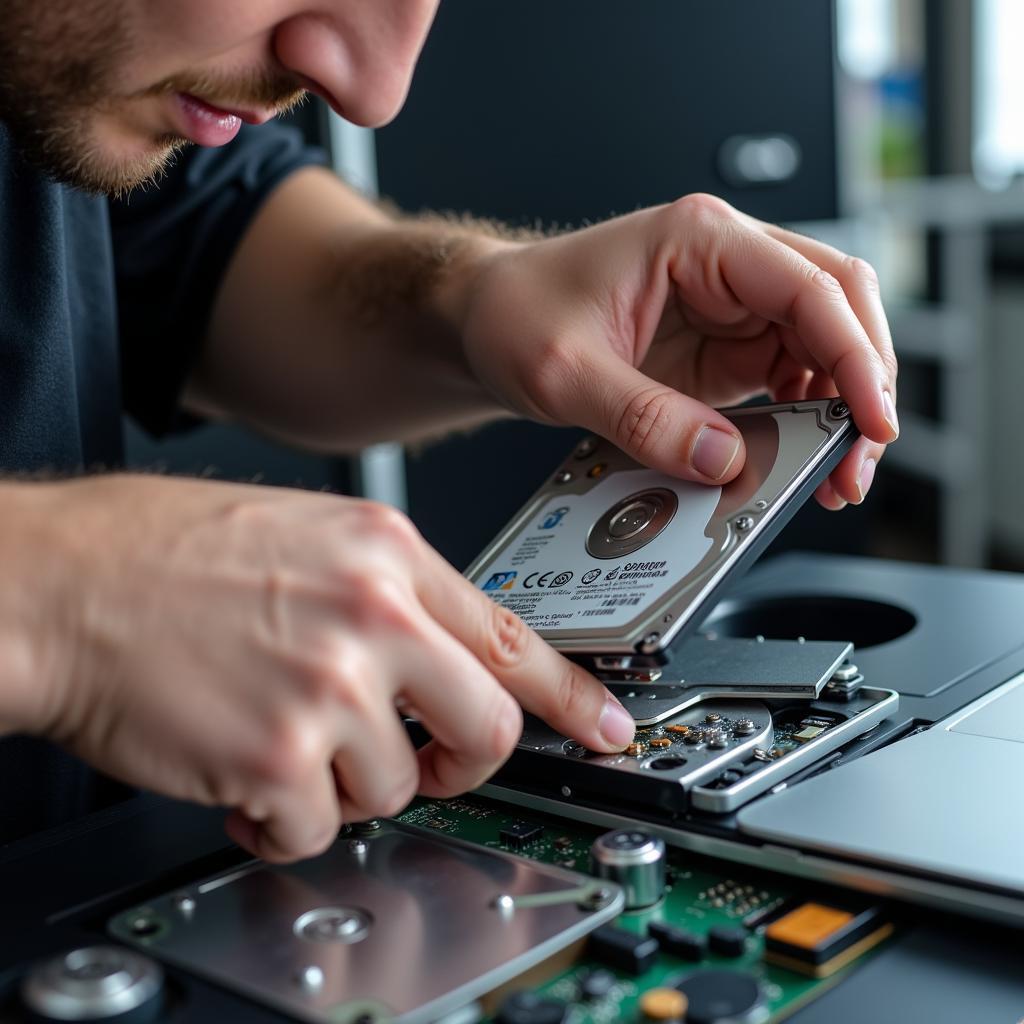 Close-up of computer repair