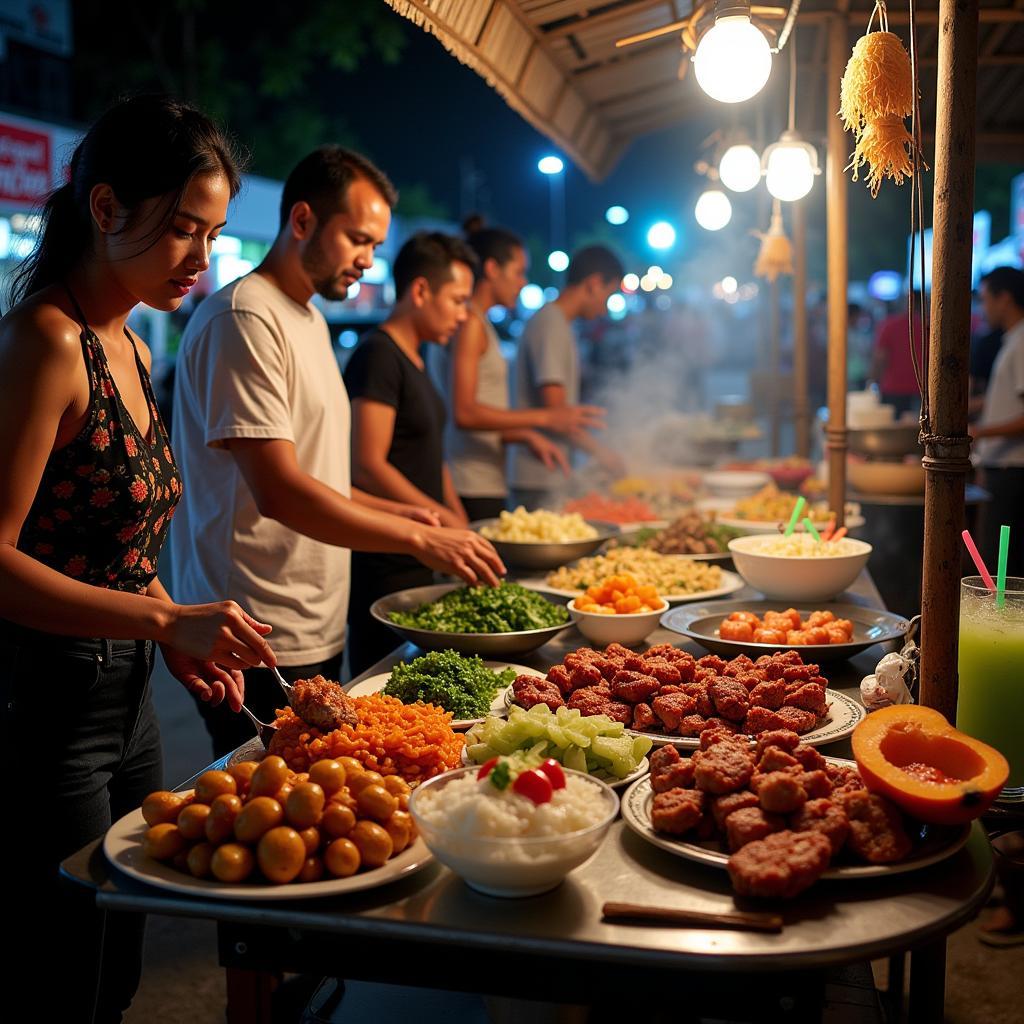 Thưởng thức ẩm thực Lào tại chợ đêm Viêng Chăn