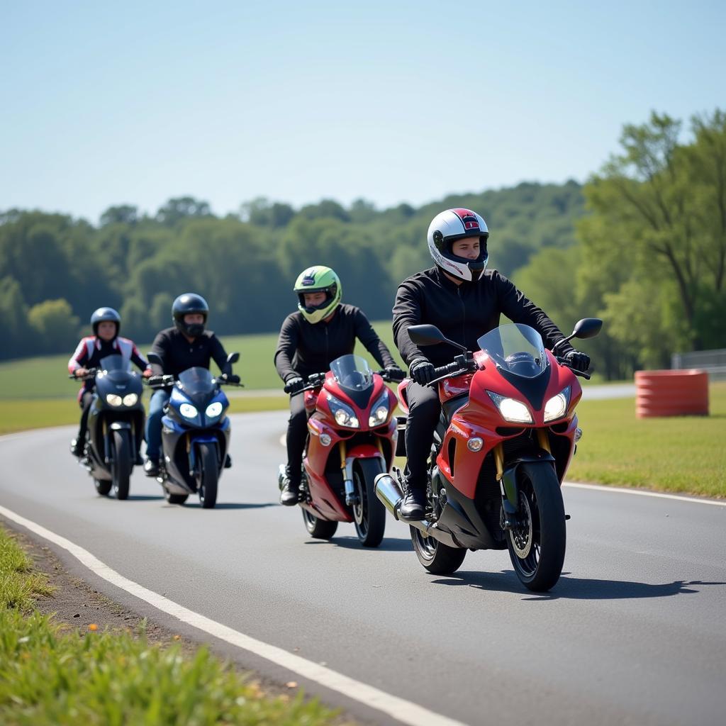 Modern motorcycle driving school