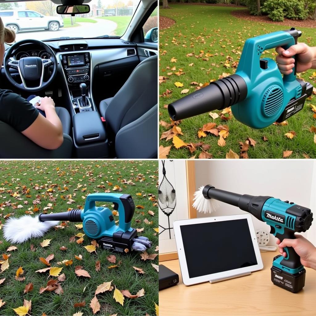 Ứng dụng máy thổi bụi Makita pin