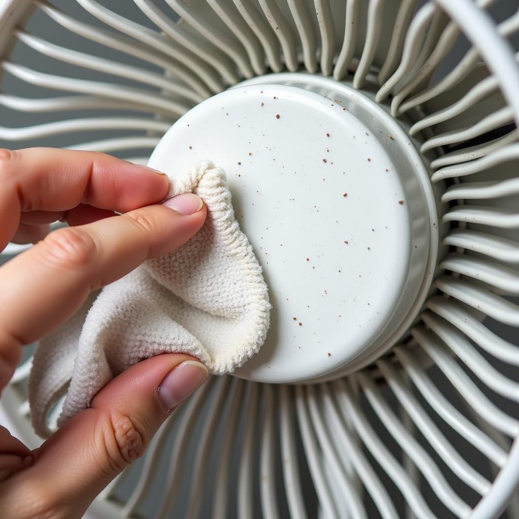 Cleaning the ceramic disc of the misting fan